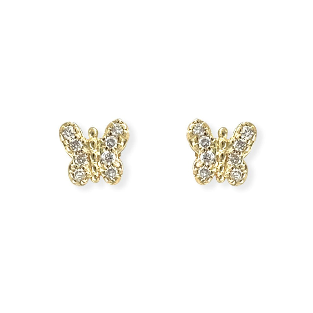 Butterfly Shape Gold an Diamond Earrings - Baby FitaihiButterfly Shape Gold an Diamond Earrings