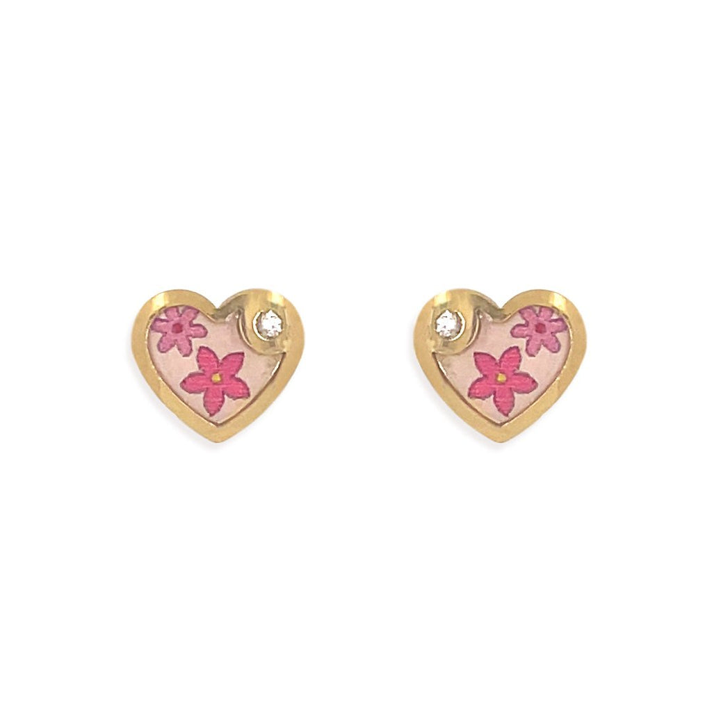 Flower Heart Earrings - Baby FitaihiFlower Heart Earrings