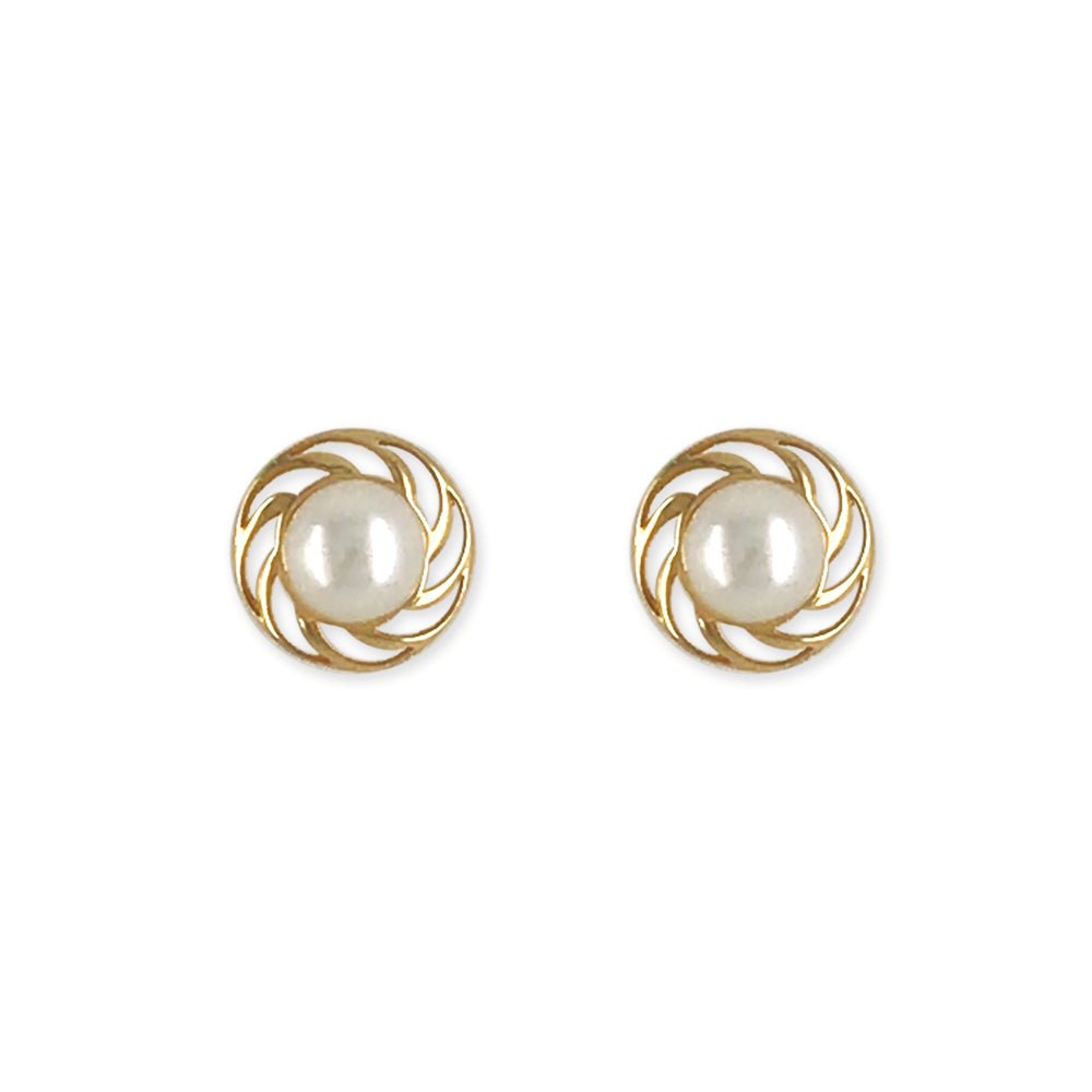 Round Shaped Pearl Earrings - Baby FitaihiRound Shaped Pearl Earrings