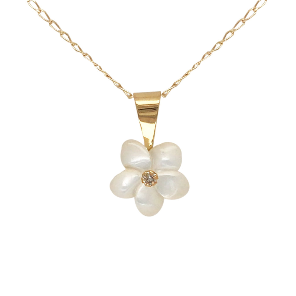White Diamond Floral Necklace - Baby FitaihiWhite Diamond Floral Necklace