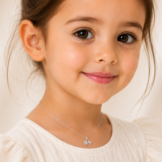Little Shell & Heart Pendant Necklace