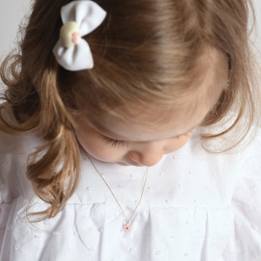 Pink Enamel Flower Necklace
