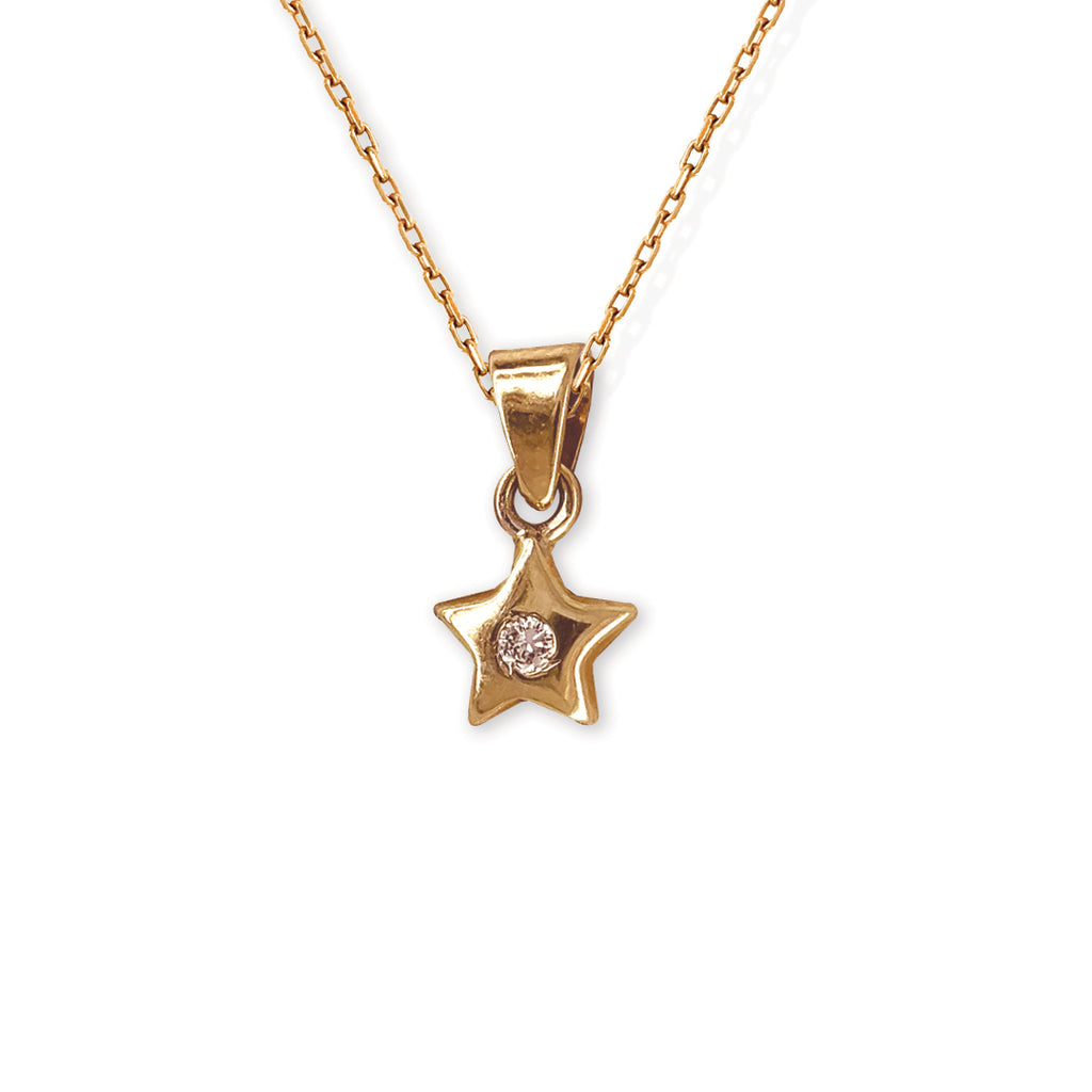 Star Shape Gold and Diamond Necklace