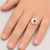 Baby Pink Floral Gold Ring