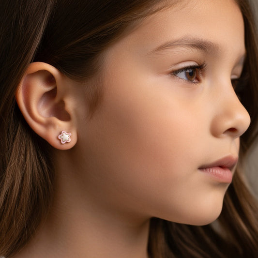 Star Shape Gold Earrings