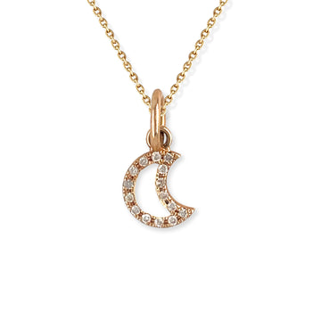 Half Moon Shape Gold & Diamond Necklace