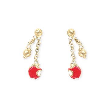 Apple Shape Gold Earrings