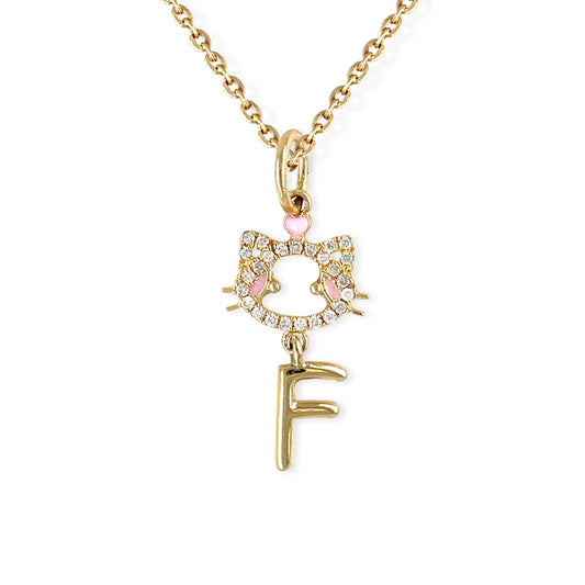 "Maya The Kitten" Necklace With The Letter "F" - Baby Fitaihi