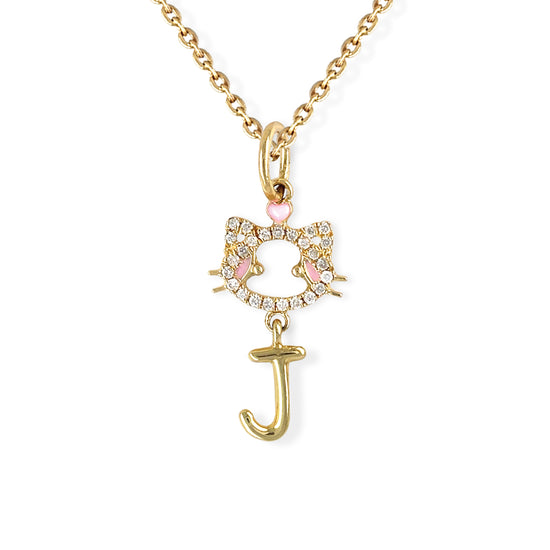 "Maya The Kitten" Necklace With The Letter "J" - Baby Fitaihi