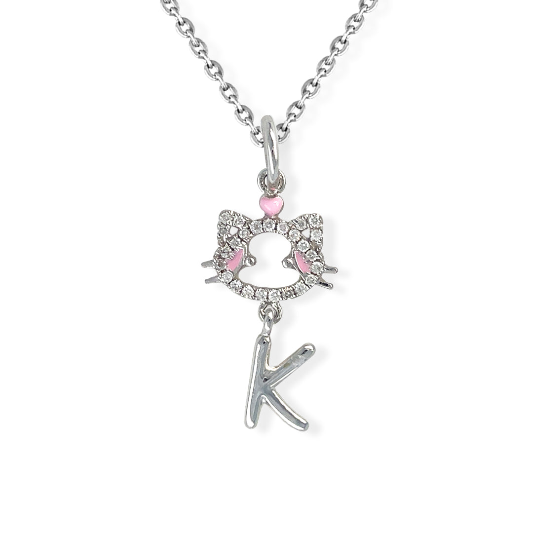 "Maya The Kitten" Necklace With The Letter "K" - Baby Fitaihi