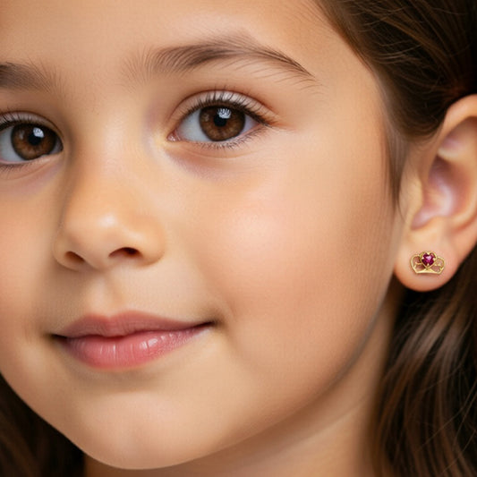 أقراط My Princess الذهبية والياقوت