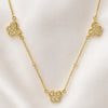 Triple Butterfly Gold & Diamond Necklace