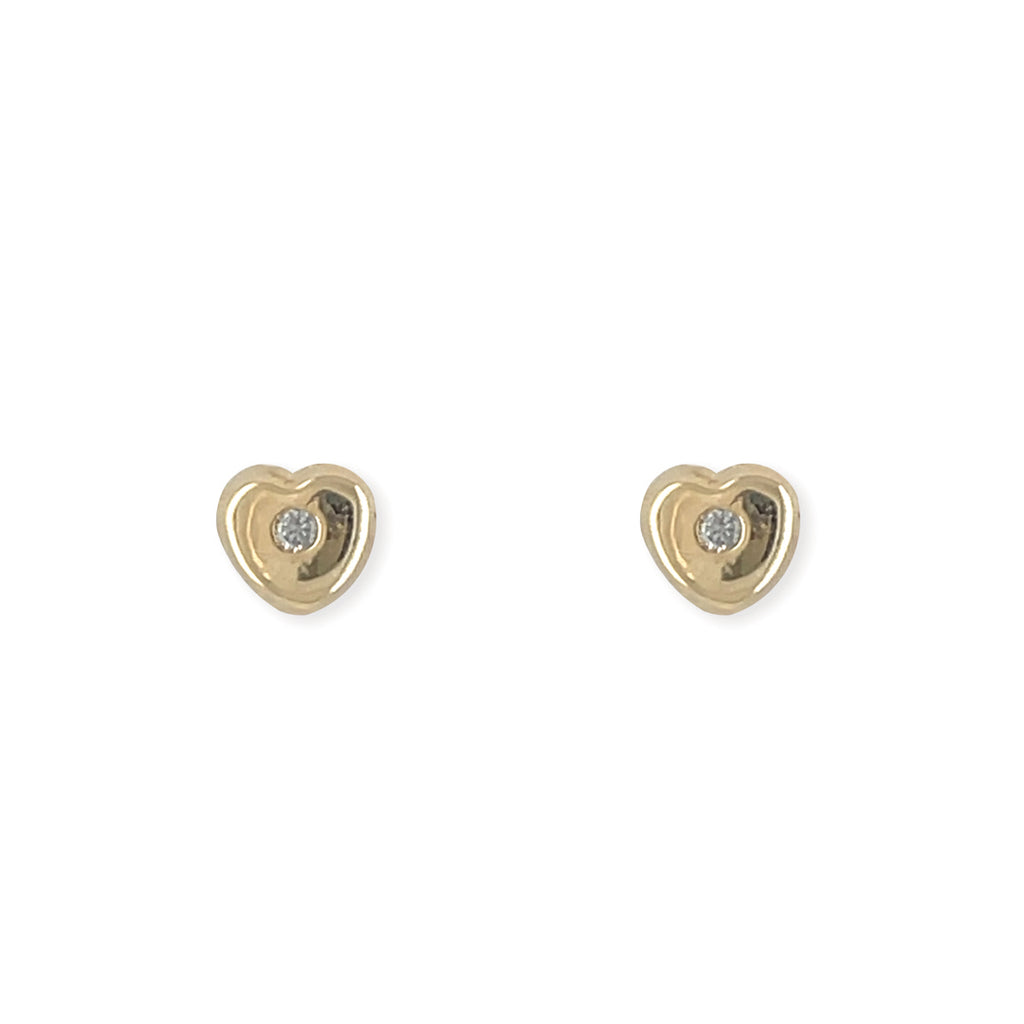 Heart Shape Gold and Diamond Earring