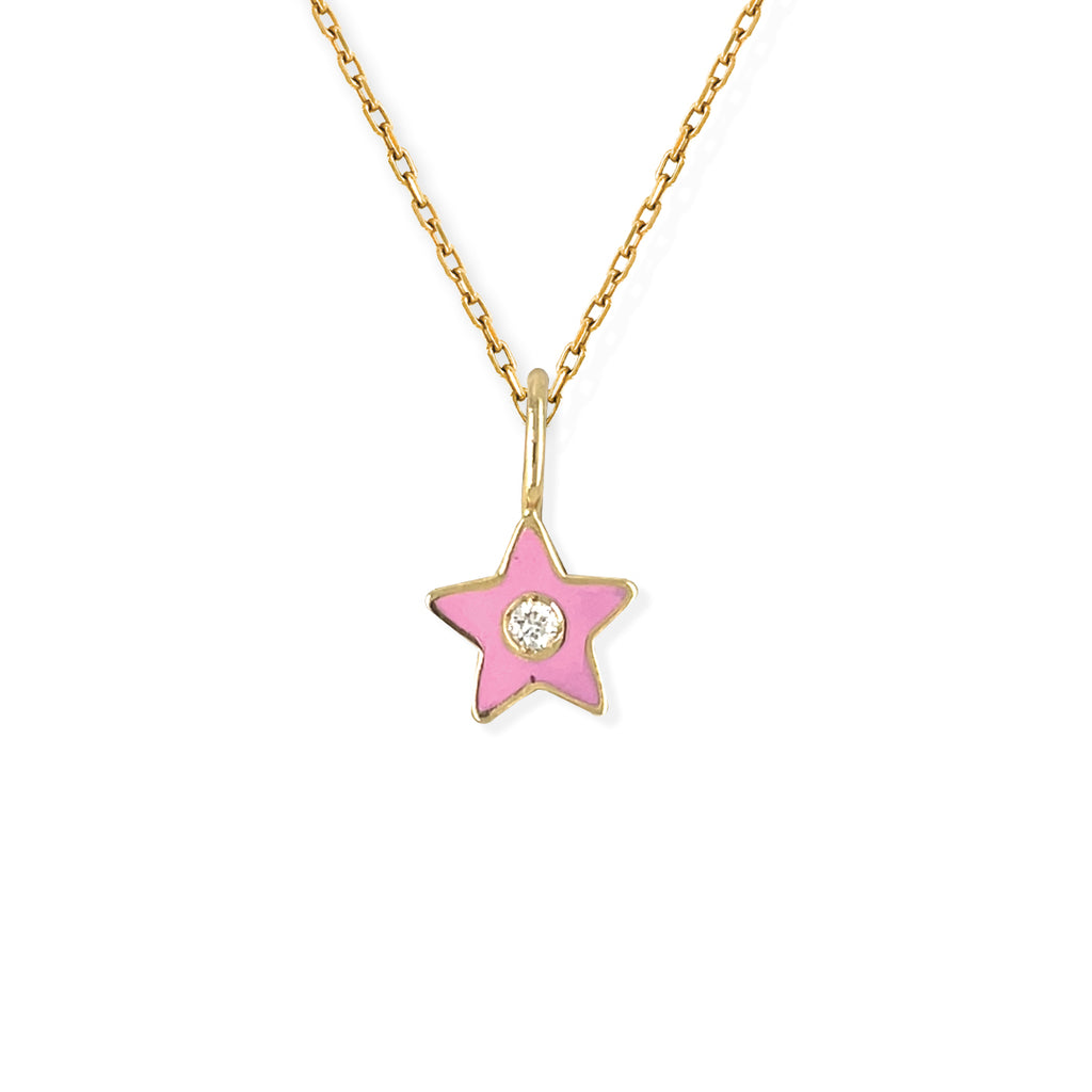 Star Shape Gold and Diamond Necklace