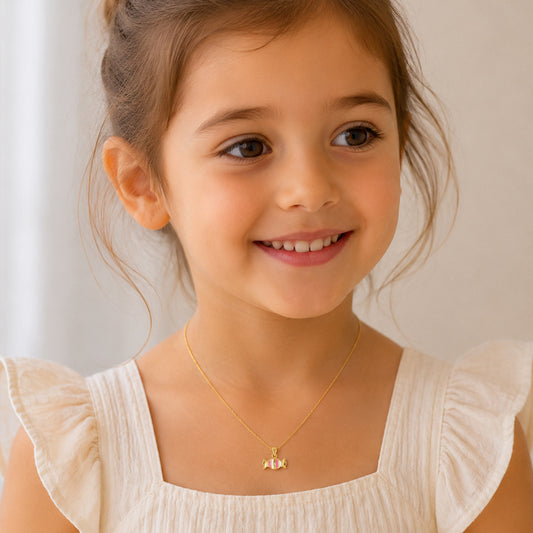 Candy Shape Gold & Diamond Necklace