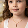 My Princess قلادة من الذهب والياقوت مع لؤلؤة