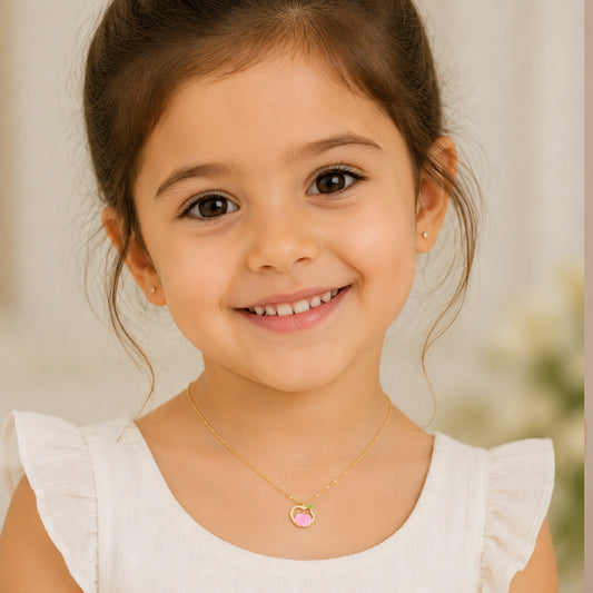 Apple Shape Gold & Diamond Necklace