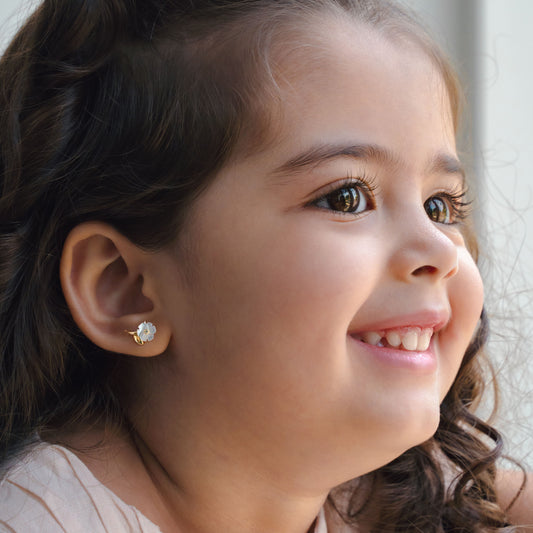 Floral Ruby Diamond Earrings