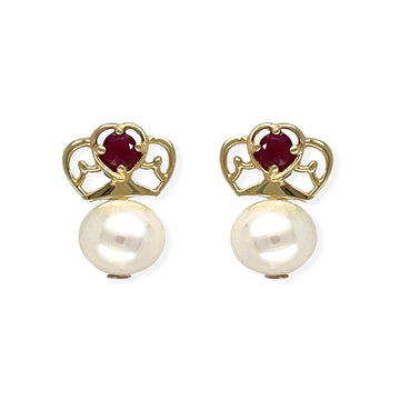 My Princess Ruby Pearl Earrings