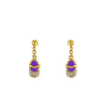 Shoe Shape Gold & Diamond Earrings