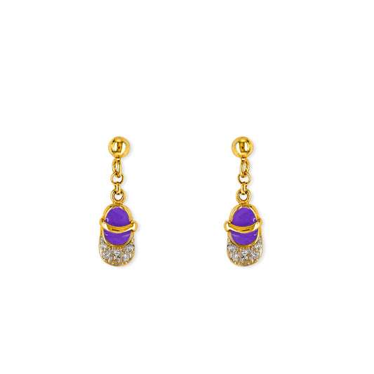 Shoe Shape Gold & Diamond Earrings