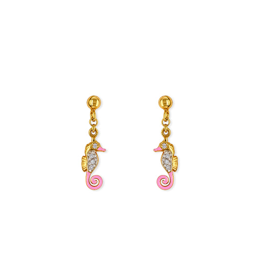 Seahorse Gold & Diamond Earrings