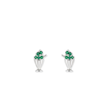 Ice Creem Shape Gold & Diamond Earrings
