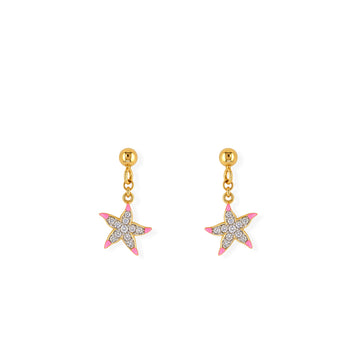 Star Fish Shape Gold & Diamond Earrings
