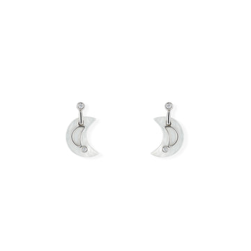 Half Moon Shape Gold & Diamond Earrings