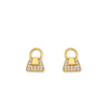 Bag Shape Gold & Diamond Earrings