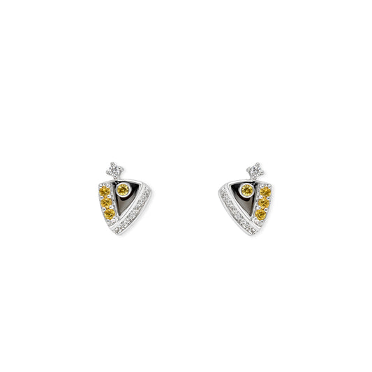 Cake Shape Gold & Diamond Earrings