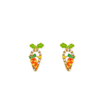 Carrot shape Gold & Diamond Earrings