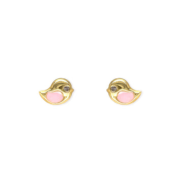 Bird Shape Gold & Diamond Earrings