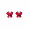 Red Butterfly Gold Earrings