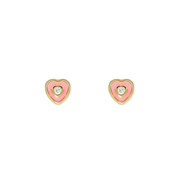 Heart Shape Gold & Diamond Earrings