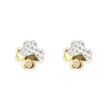 Floral Gold & Diamond Earrings