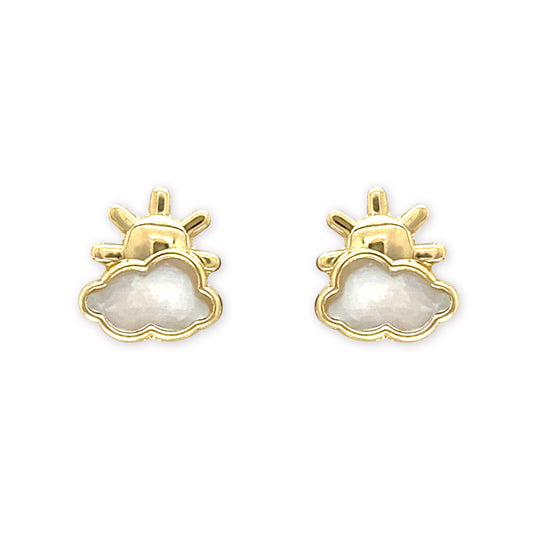 أقراط ذهبية على شكل سحابة