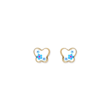 Butterfly Floral Gold Earrings