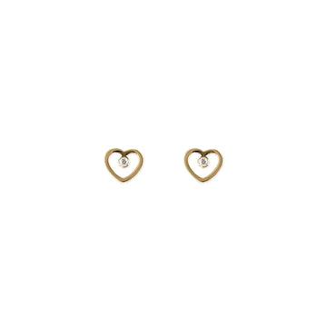 Heart Shape Gold & Diamond Earrings