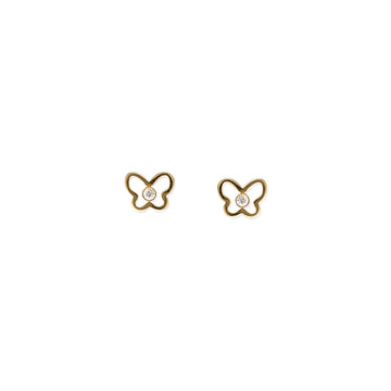 Butterfly Shape Gold & Diamond Earrings
