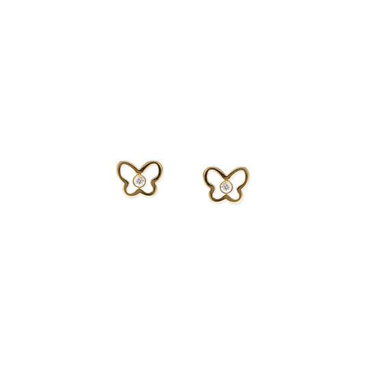 Butterfly Shape Gold & Diamond Earrings