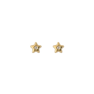 Star Shape Gold & Diamond Earrings