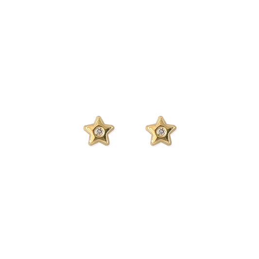 Star Shape Gold & Diamond Earrings