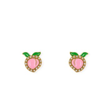 Pink Mango Gold & Diamond Earrings