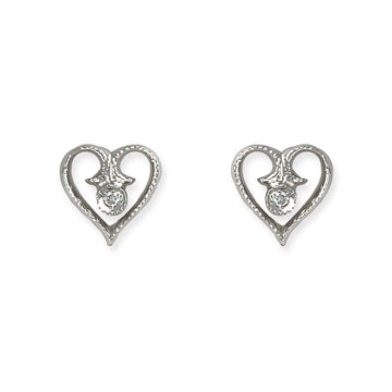 Heart Shape Gold & Diamond Earrings