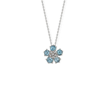 Flower Shape Gold Diamond Necklace
