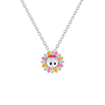 Flower shape Gold & Diamond Necklace