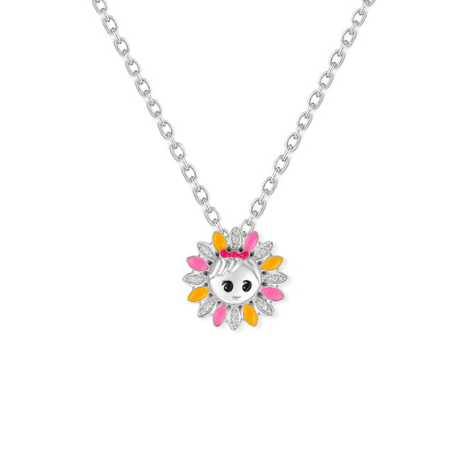Flower shape Gold & Diamond Necklace