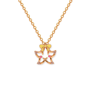 Star Shape Gold & Diamond Necklace