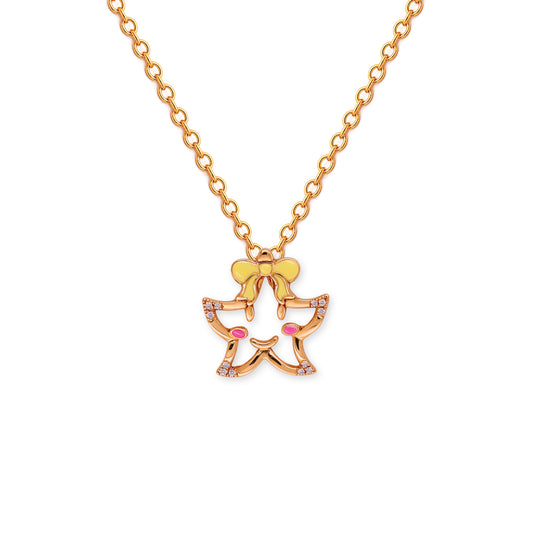 Star Shape Gold & Diamond Necklace